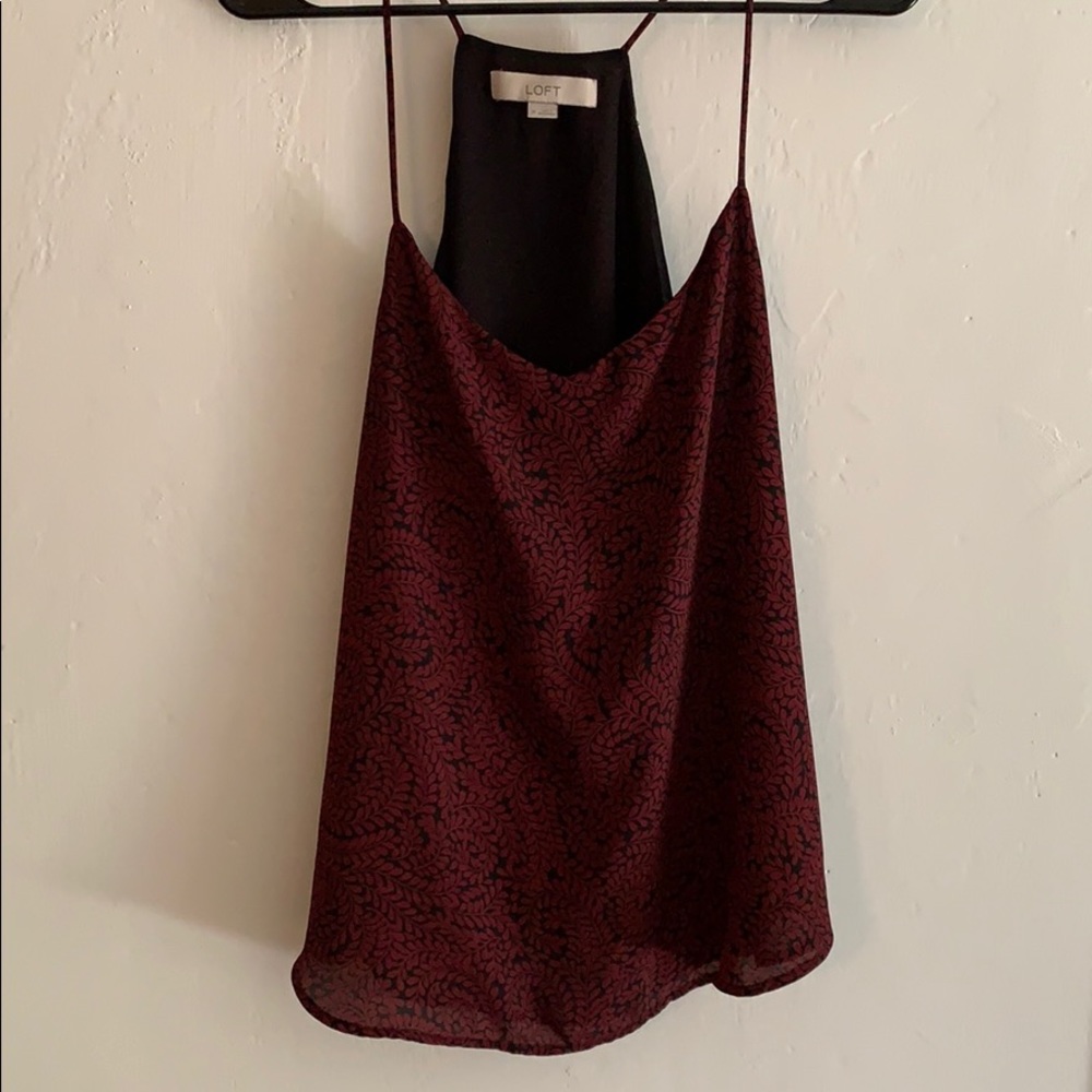 Loft black and red tank top